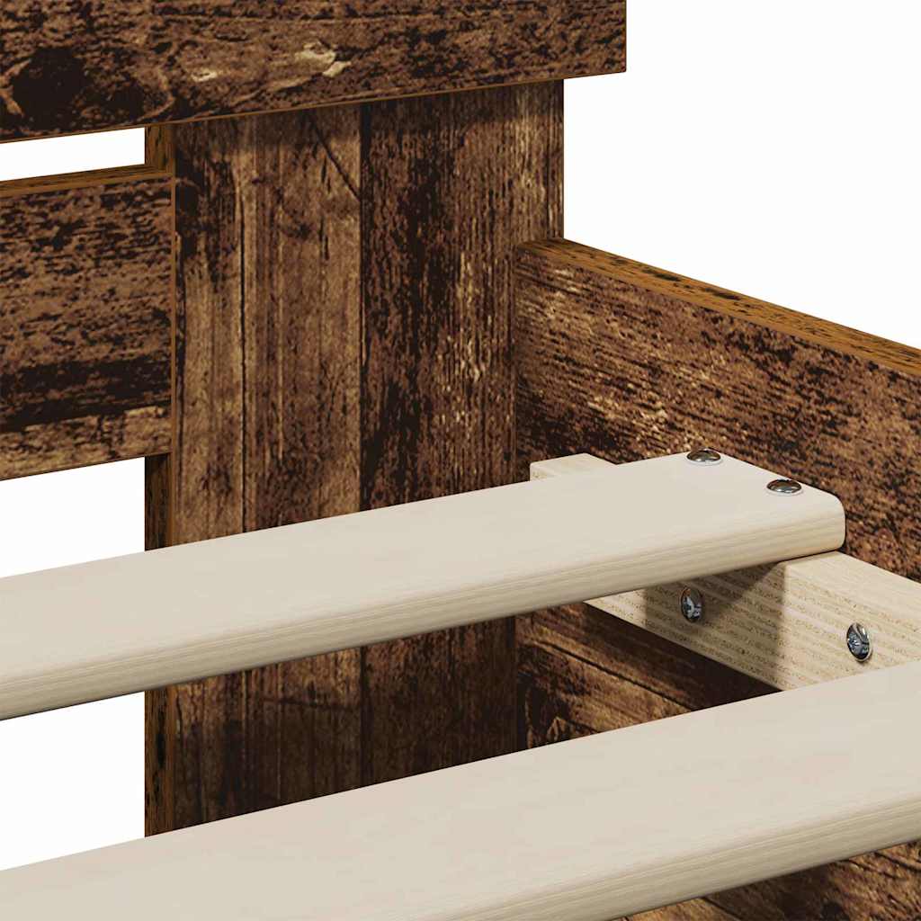 Bed Frame with Headboard Old Wood 90 x 200 cm Engineered Wood
