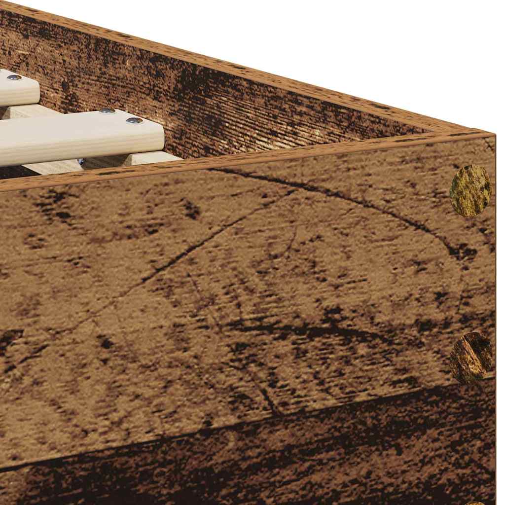Bed Frame with Headboard Old Wood 90 x 200 cm Engineered Wood