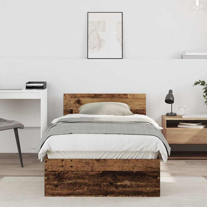 Bed Frame with Headboard Old Wood 90 x 200 cm Engineered Wood
