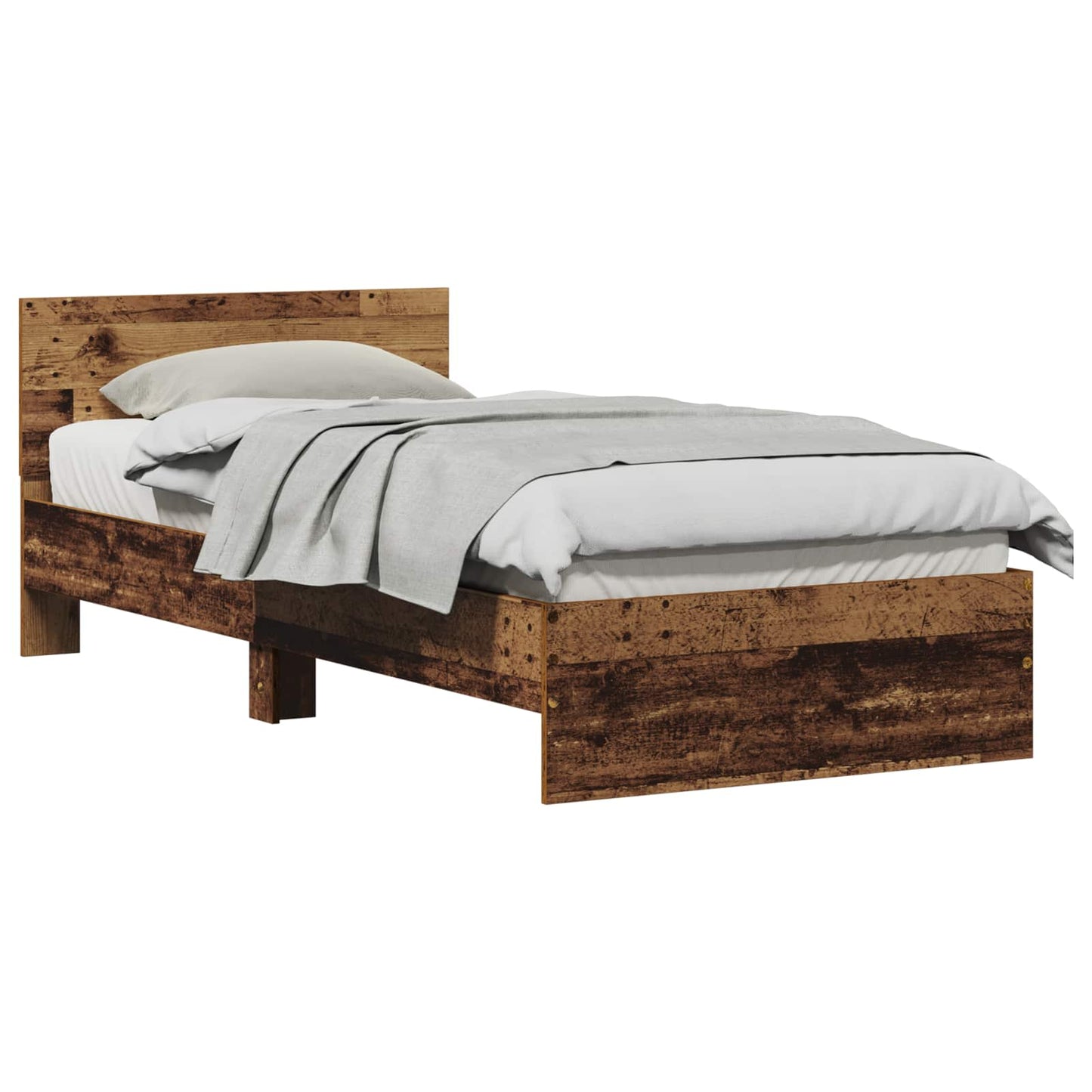 Bed Frame with Headboard Old Wood 90 x 190 cm Engineered Wood