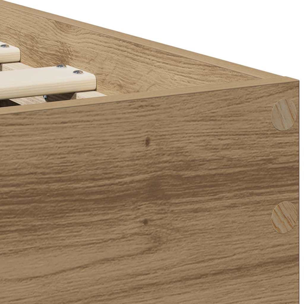 Bed Frame Artisan Oak 75 x 190 cm Engineered Wood