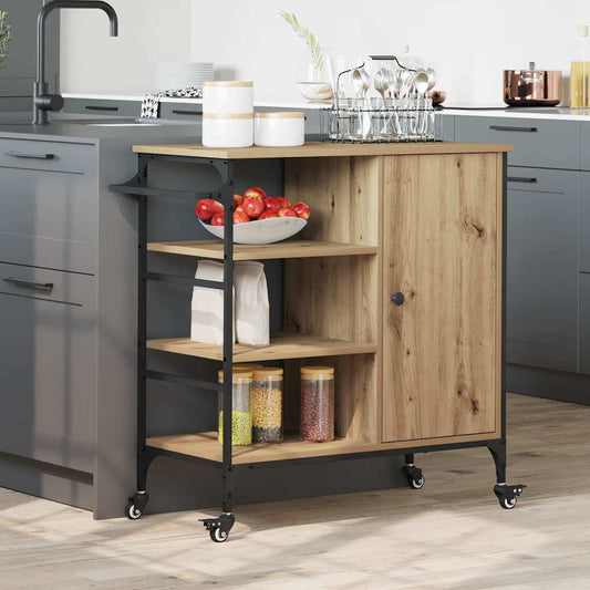 Kitchen Trolley Artisan Oak 87.5 x 39 x 84.5 cm Engineered Wood