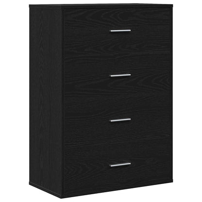 Sideboard with Drawer Black Oak 60 x 31 x 84 cm Engineered Wood