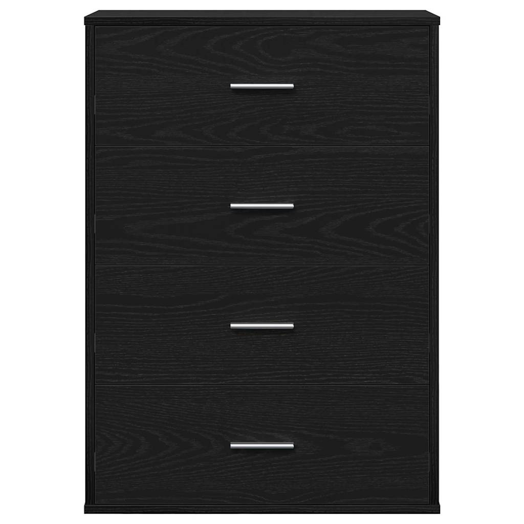 Sideboard with Drawer Black Oak 60 x 31 x 84 cm Engineered Wood