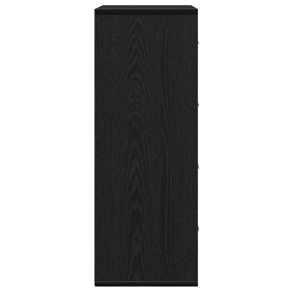 Sideboard with Drawer Black Oak 60 x 31 x 84 cm Engineered Wood