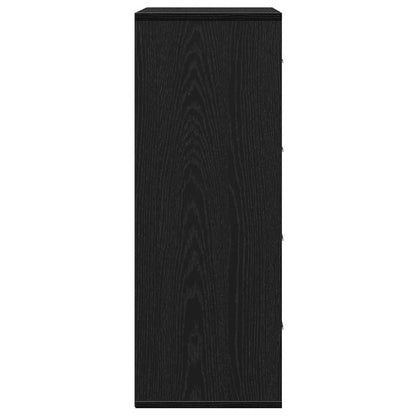 Sideboard with Drawer Black Oak 60 x 31 x 84 cm Engineered Wood