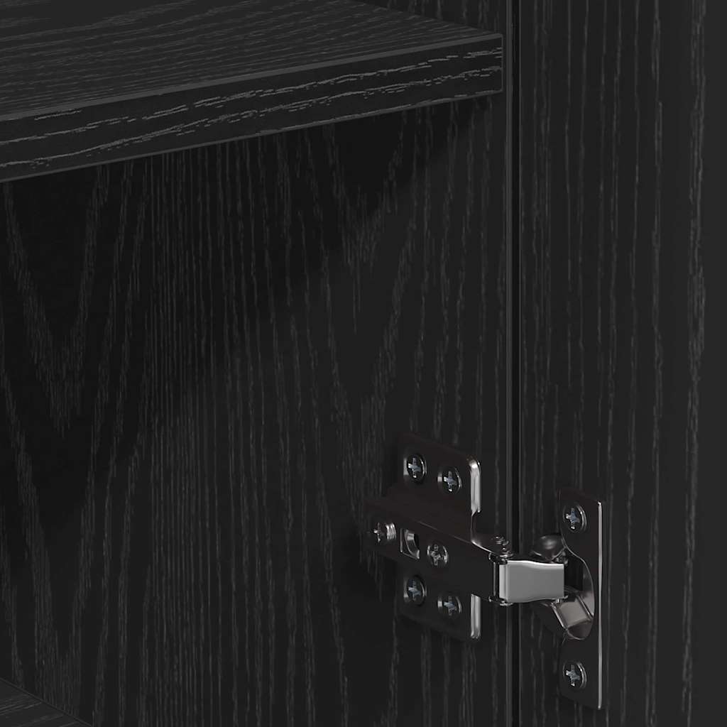 Sideboard with Drawer Black Oak 78 x 38 x 80 cm Engineered Wood