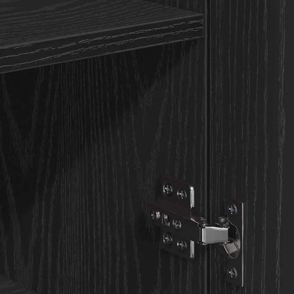 Sideboard with Drawer Black Oak 78 x 38 x 80 cm Engineered Wood