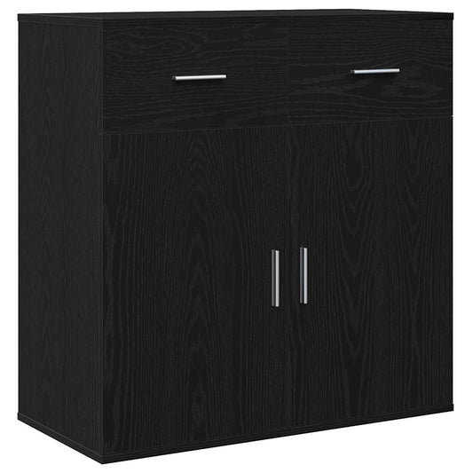 Sideboard Black Oak 78 x 38 x 80 cm Engineered Wood