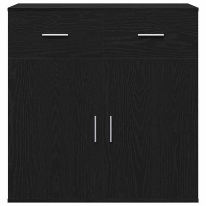 Sideboard with Drawer Black Oak 78 x 38 x 80 cm Engineered Wood