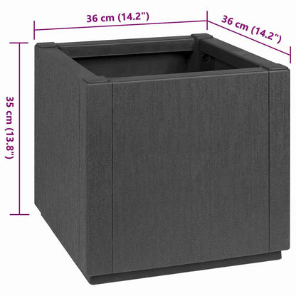 Garden Flower Box Dark Grey 36 x 36 x 35 cm PP