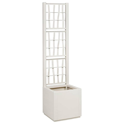 Garden Planter with Trellis White 36 x 36 x 140 cm PP