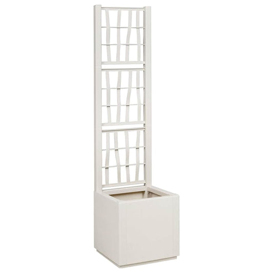 Garden Planter with Trellis White 36 x 36 x 140 cm PP