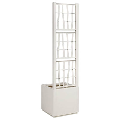 Garden Planter with Trellis White 36 x 36 x 140 cm PP