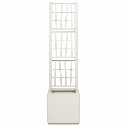 Garden Planter with Trellis White 36 x 36 x 140 cm PP
