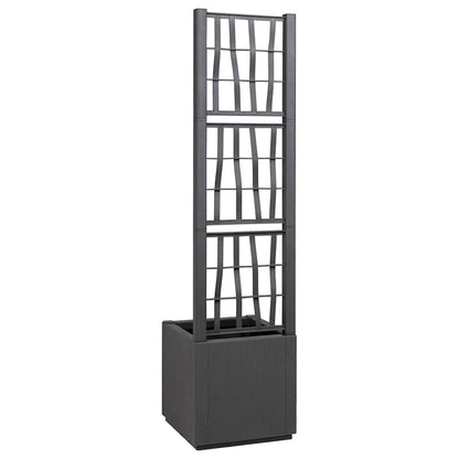 Garden Planter with Trellis Dark Grey 36 x 36 x 140 cm PP