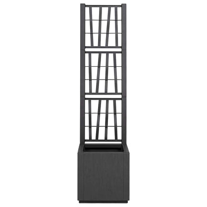 Garden Planter with Trellis Dark Grey 36 x 36 x 140 cm PP
