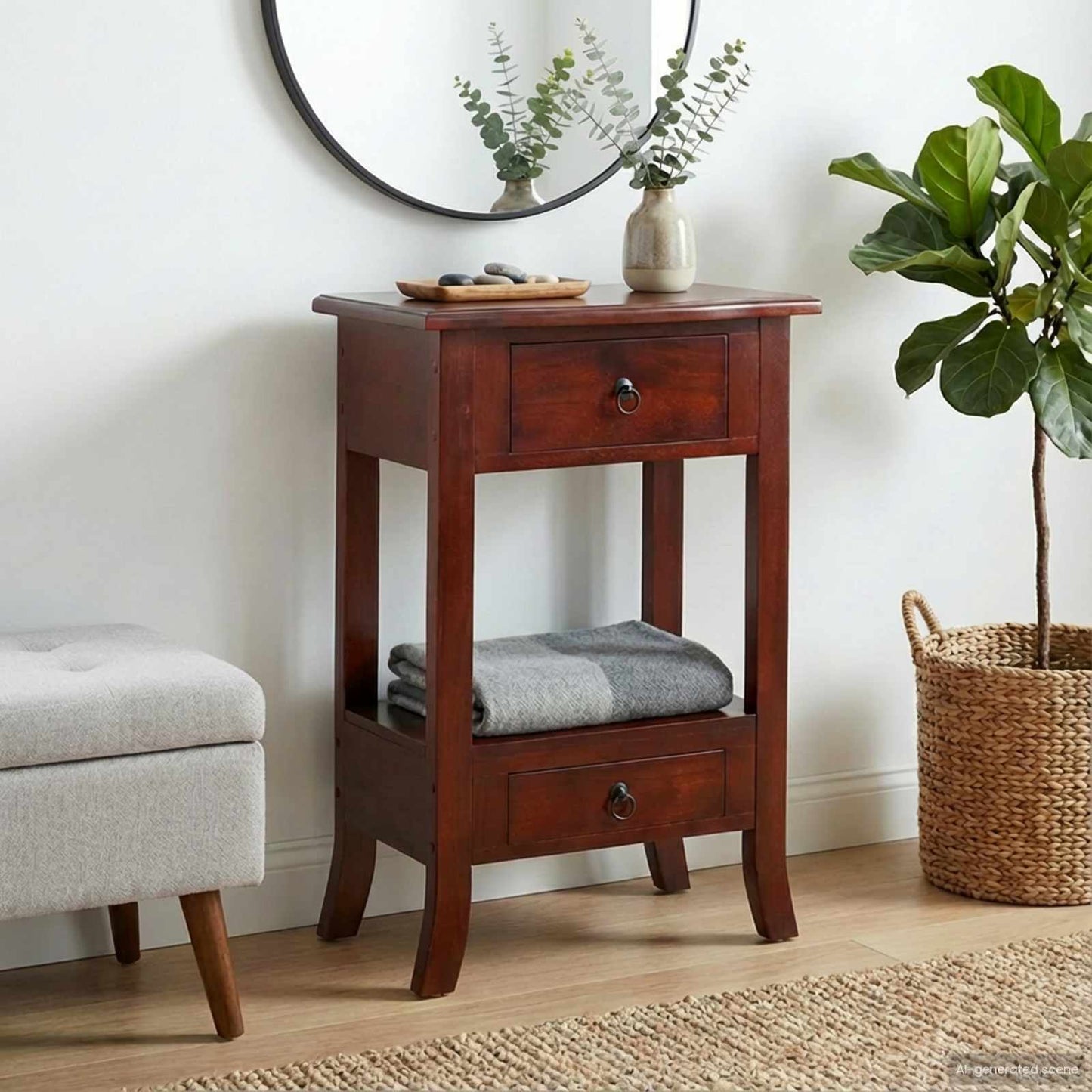 Console Table with Drawer Brown 19.69 x 11.61 x 29.92 in