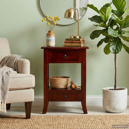 Console Table with Drawer Brown 19.69 x 11.61 x 29.92 in