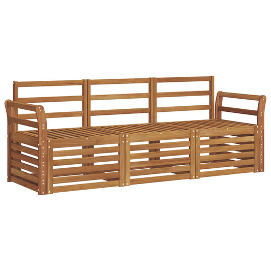 Sofa Sets 3 pcs Natural Solid Acacia Wood