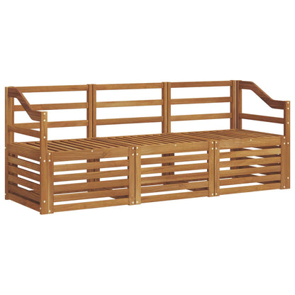 Sofa Sets 3 pcs Natural Solid Acacia Wood