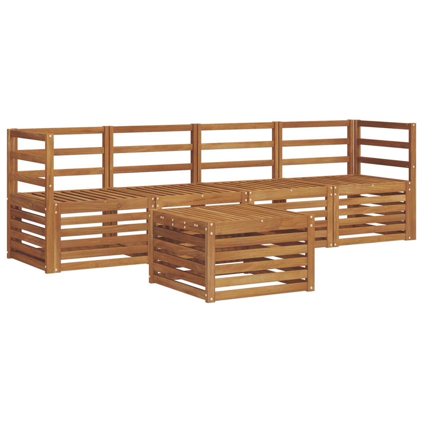 Sofa Sets 5 pcs Natural Solid Acacia Wood