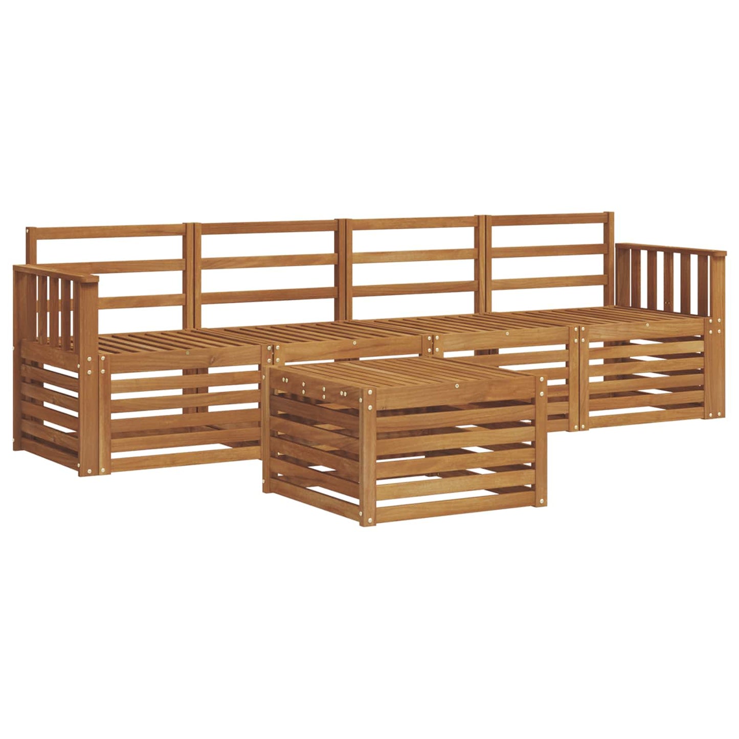 Sofa Sets 5 pcs Natural Solid Acacia Wood