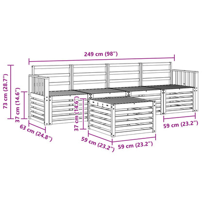 Sofa Sets 5 pcs Natural Solid Acacia Wood