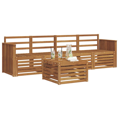 Sofa Sets 5 pcs Natural Solid Acacia Wood