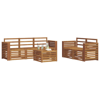 Sofa Sets 6 pcs Natural Solid Acacia Wood