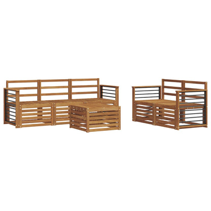 Sofa Sets 6 pcs Natural Solid Acacia Wood