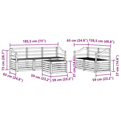 Sofa Sets 6 pcs Natural Solid Acacia Wood