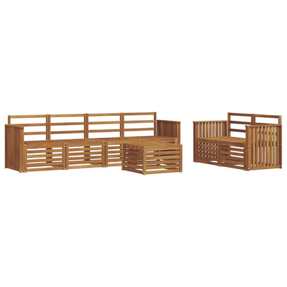 Outdoor Sofa Set 7 pcs Natural Solid Acacia Wood