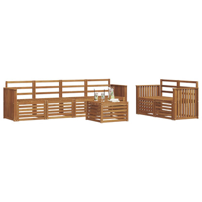 Outdoor Sofa Set 7 pcs Natural Solid Acacia Wood