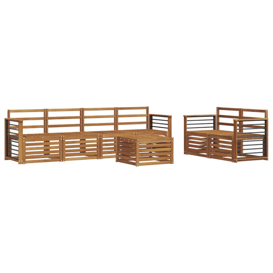 Outdoor Sofa Set 7 pcs Natural Solid Acacia Wood