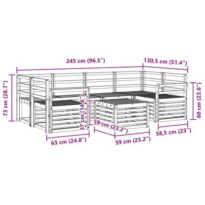 Outdoor Sofa Set 7 pcs Natural Solid Acacia Wood