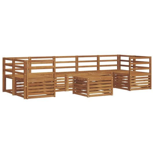 Outdoor Sofa Set 8 pcs Natural Solid Acacia Wood