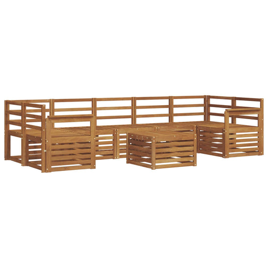 Outdoor Sofa Set 8 pcs Natural Solid Acacia Wood