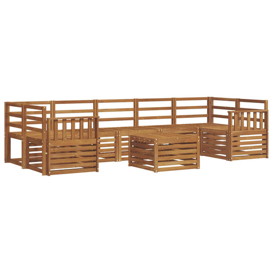Outdoor Sofa Set 8 pcs Natural Solid Acacia Wood
