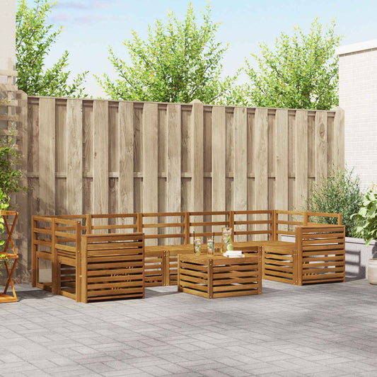 Outdoor Sofa Set 8 pcs Natural Solid Acacia Wood