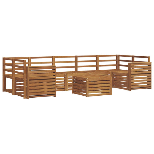 Outdoor Sofa Set 8 pcs Natural Solid Acacia Wood