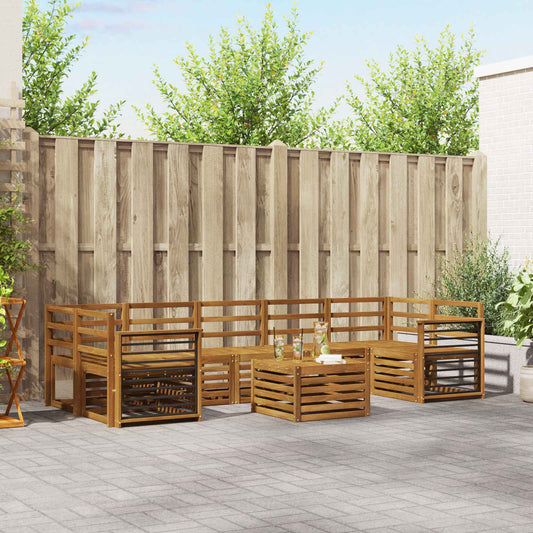 Outdoor Sofa Set 8 pcs Natural Solid Acacia Wood