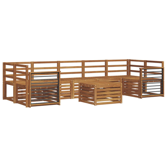 Outdoor Sofa Set 8 pcs Natural Solid Acacia Wood