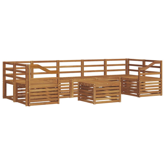 Outdoor Sofa Set 8 pcs Natural Solid Acacia Wood