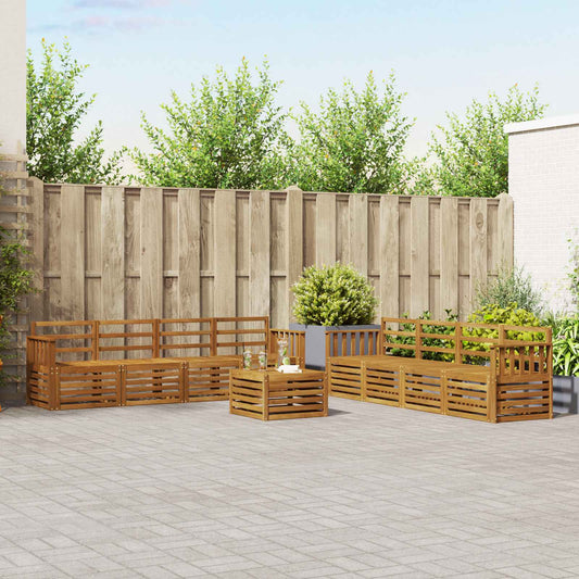 Outdoor Sofa Set 9 pcs Natural