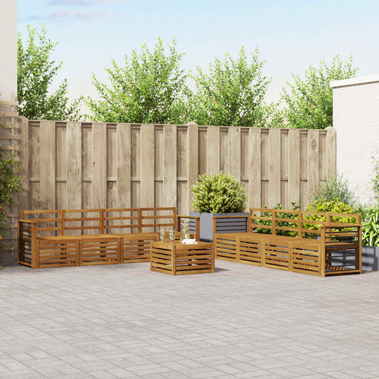 Outdoor Sofa Set 9 pcs Natural