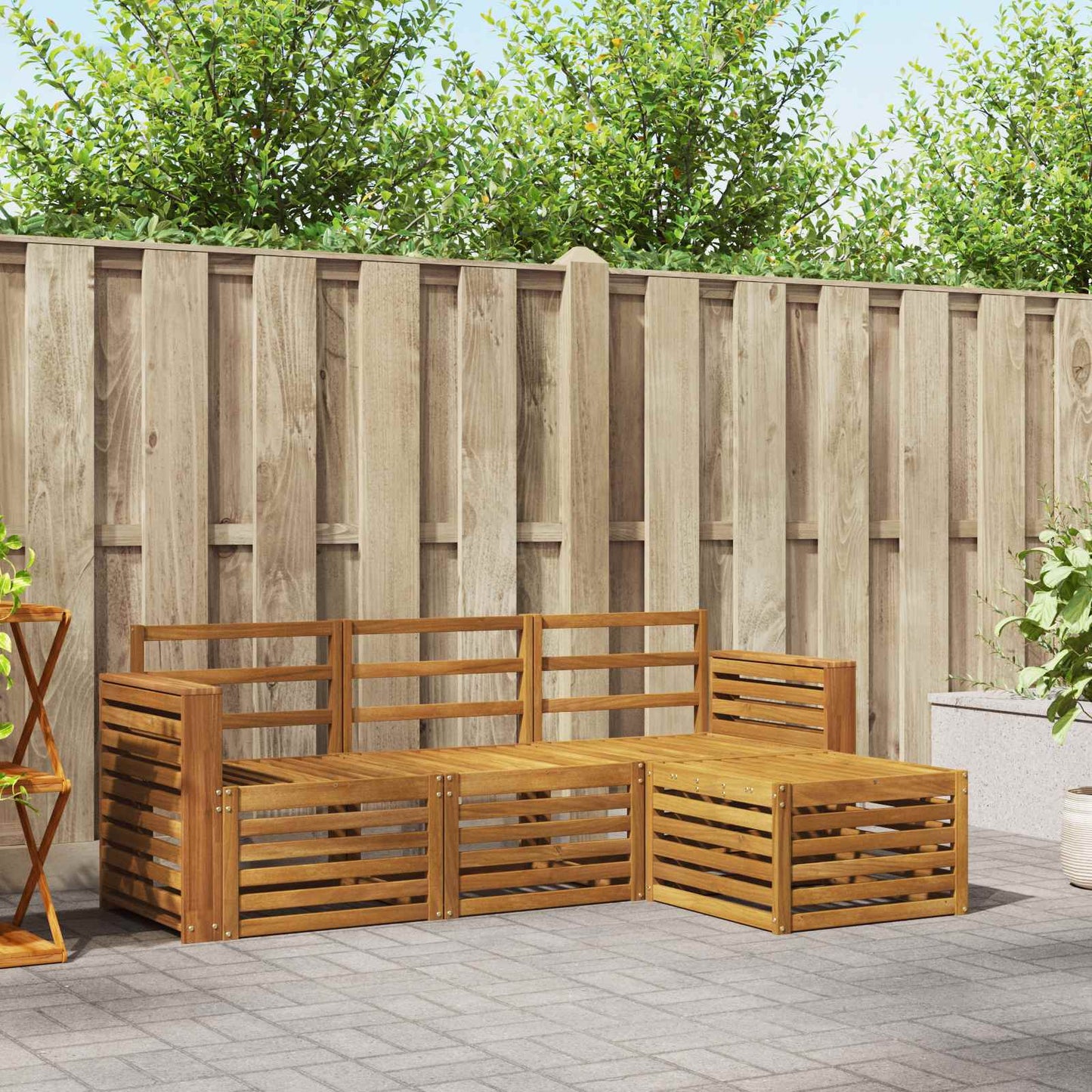 Outdoor Sofa Set 4 pcs Natural