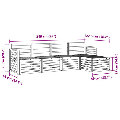 Sofa Sets 5 pcs Natural Solid Acacia Wood