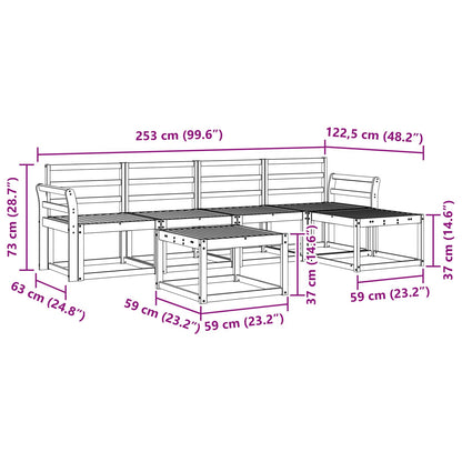 Outdoor Sofa Set 6 pcs Natural