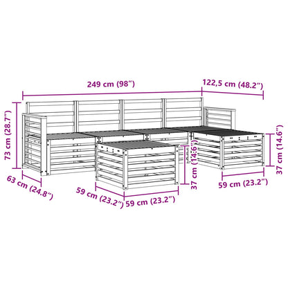 Sofa Sets 6 pcs Natural Solid Acacia Wood